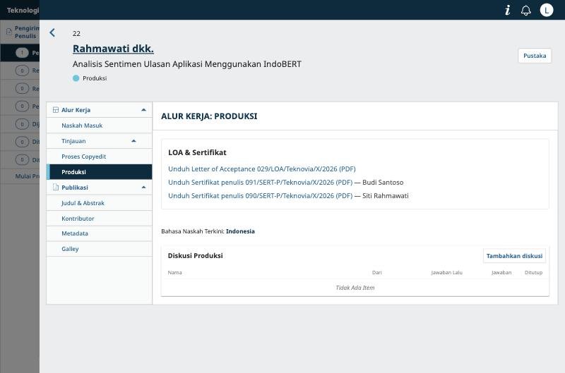 Tautan unduh LOA dan sertifikat di dasbor penulis
